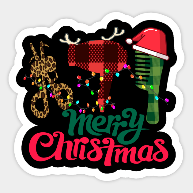 merry christmas hairstylist hairdresser barber funny tools Sticker by DODG99